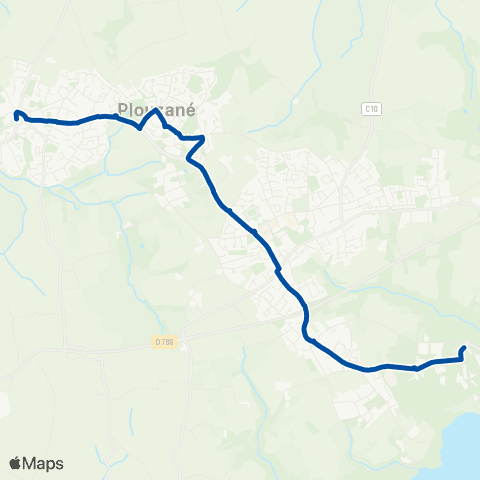 Bibus Plouzané Bourg - Plouzane Piccard map