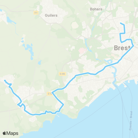 Bibus Scolaires Plouzané Malmanche - Brest Lanroze map