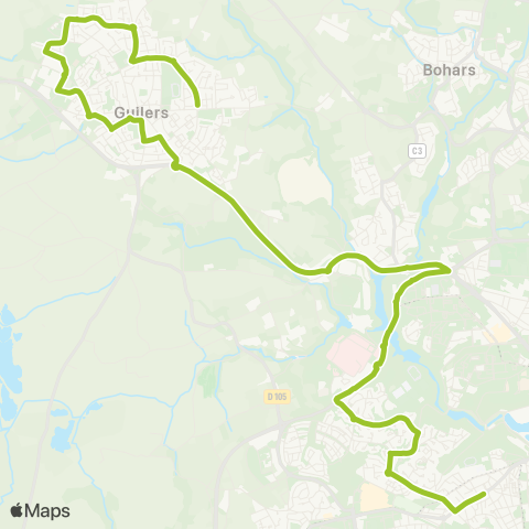 Bibus Scolaires Guilers Croas Ar Pennoc - Brest Landais map