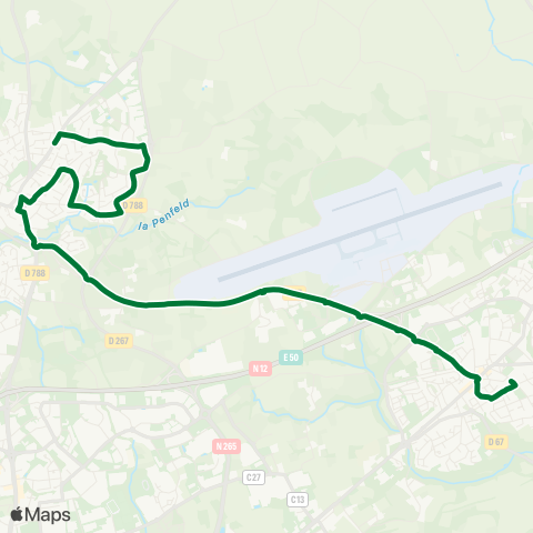 Bibus Scolaires Gouesnou Peupliers - Guipavas St Charles map