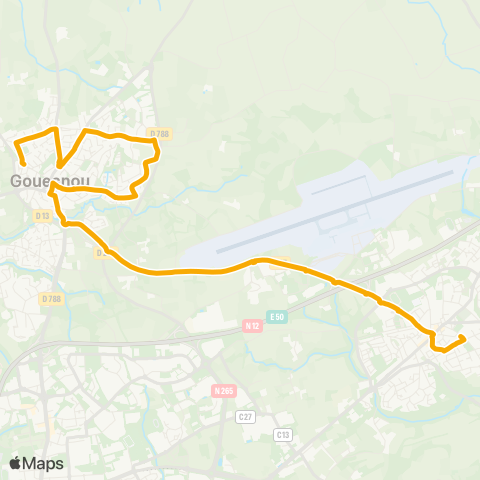 Bibus Scolaires Guipavas St Charles - Gouesnou Lantel map