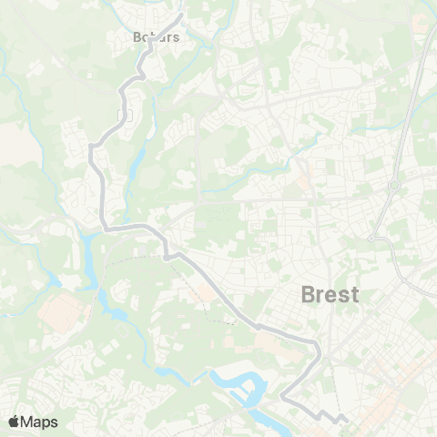 Bibus Scolaires Bohars Petite Gare - Brest Liberté Morvan map