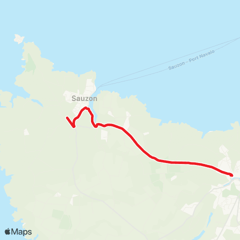 Belle-Île en Bus Le Palais - Sauzon - le Palais map