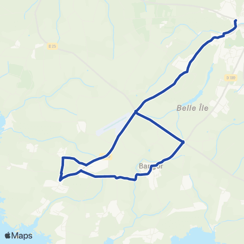 Belle-Île en Bus Le Palais - Bangor - le Palais map