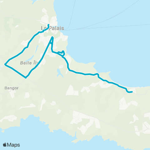 Belle-Île en Bus Le Palais - Locmaria - le Palais map