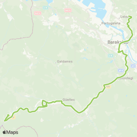Bizkaibus Balmaseda - Gurutzeta / Cruces - Upv / Ehu map