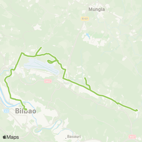 Bizkaibus Bilbao-Txorierri-Larrabetzu map