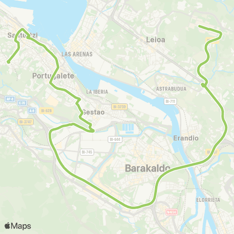 Bizkaibus Santurtzi-Portugalete-Upv / Ehu map
