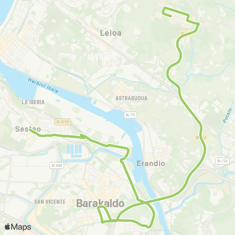 Bizkaibus Sestao-Upv / Ehu map