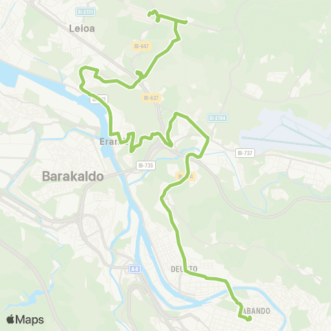 Bizkaibus Bilbao - Erandio - Astrabudua - Upv / Ehu map