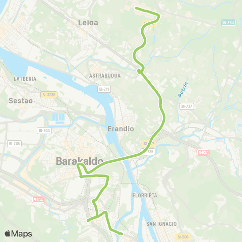 Bizkaibus Barakaldo-Upv / Ehu map