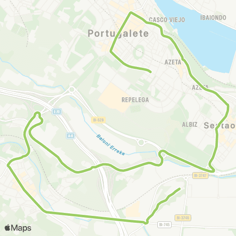 Bizkaibus Sestao-Valle de Trapaga Trapagaran map