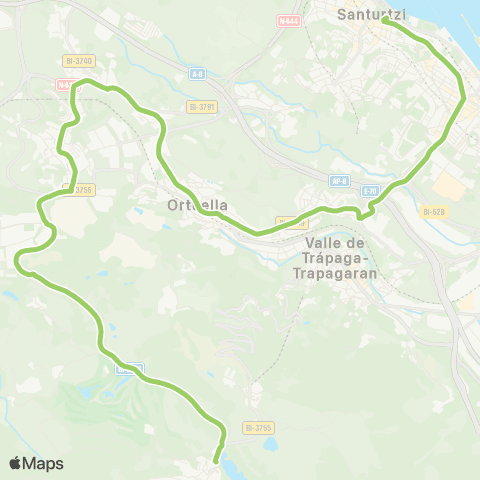 Bizkaibus Gallarta-Santurtzi map