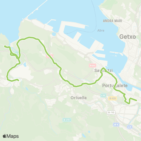 Bizkaibus Muskiz-Zierbena-Sestao map
