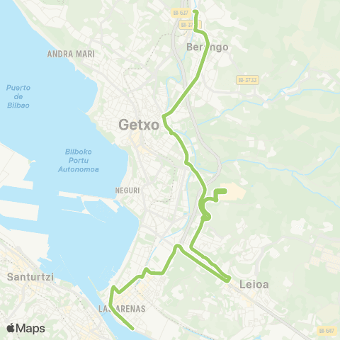 Bizkaibus Areeta / las Arenas-Berango (Artea M.G / CC Artea) map