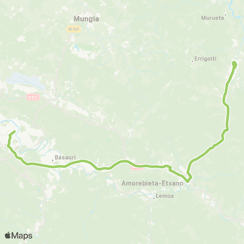 Bizkaibus Bilbao - Amorebieta Etxano - Gernika Lumo map