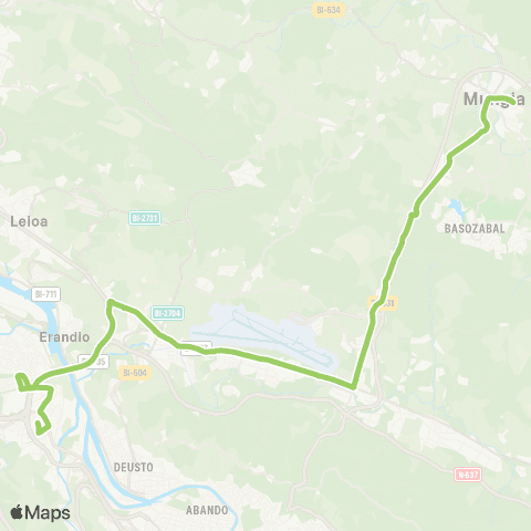 Bizkaibus Mungia-Derio-Gurutzeta / Cruces map