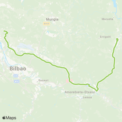 Bizkaibus Gernika Lumo-Amorebieta Etxano-Upv / Ehu map