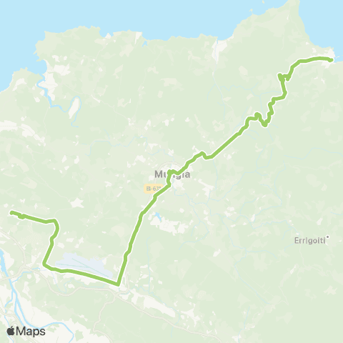 Bizkaibus Bermeo-Mungia-Derio-Upv / Ehu map