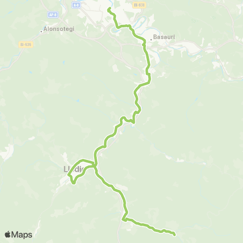 Bizkaibus Bilbao-Ugao Miraballes-Orozko map