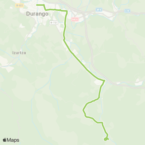 Bizkaibus Arrazola - Durango map