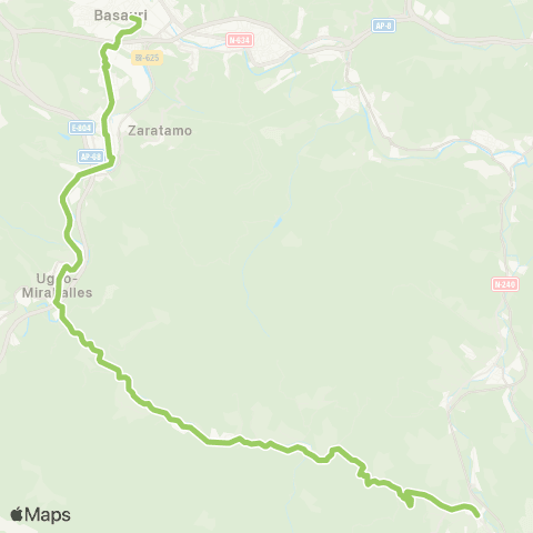Bizkaibus Artea - Zeberio - Ugao Miraballes map