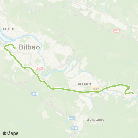 Bizkaibus Bilbao - Galdakao (Autopista) map