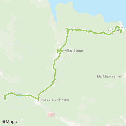 Bizkaibus Lekeitio-Barainka map