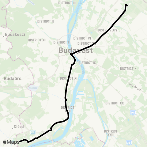 BKK Újpalota, Nyírpalota Út / Nagytétény, Ipartelep map