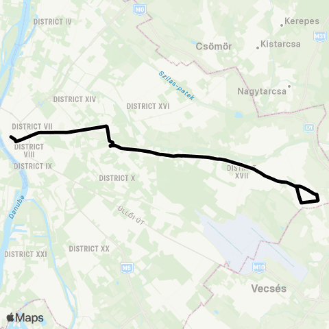 BKK Deák Ferenc Tér M / Rákoskeresztúr, Városközpont (Befelé) map
