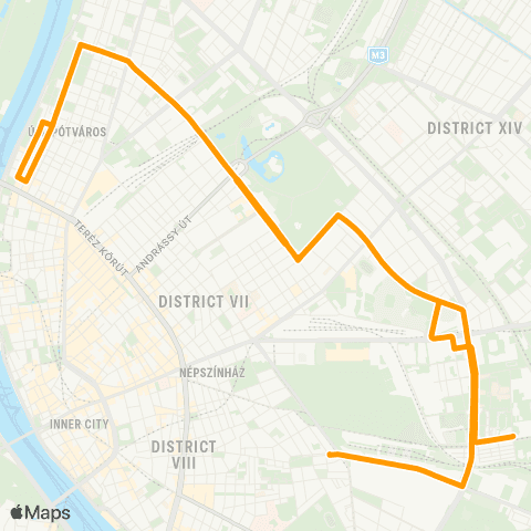 BKK Orczy Tér / Kőbányai Garázs map