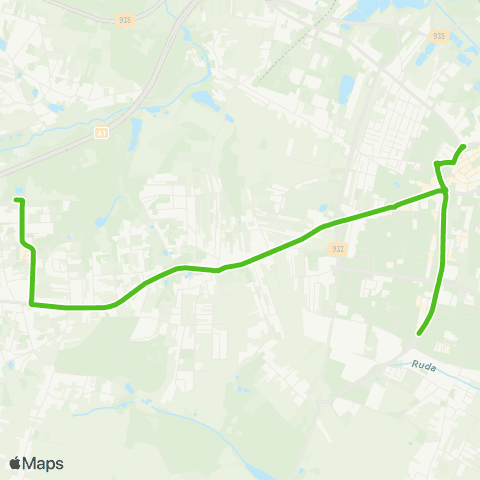 BKM Żory Zielona Linia map