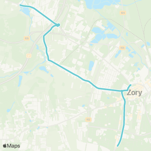 BKM Żory Al. Jana Pawła II - Bajerówka - Rybnicka - Granica map