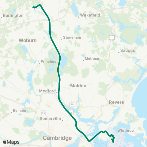 Logan Express Woburn map