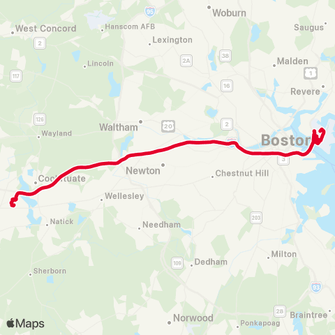 Logan Airport Shuttle & Massport Remote Framingham map