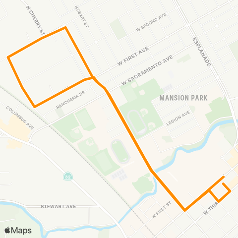 Butte Regional Transit Cedar Loop map