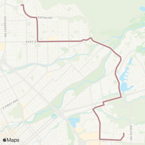 Butte Regional Transit Bruce / Manzanita map