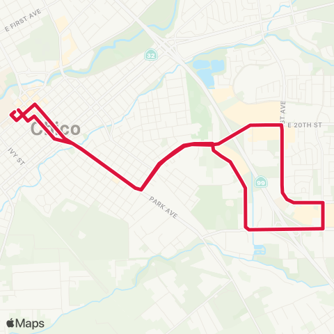 Butte Regional Transit Park / Forest / MLK map