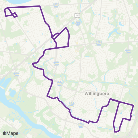 BurLINK Beverly to Westampton map
