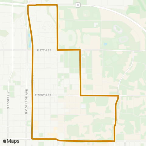 Bloomington Transit N Walnut / IU Express map