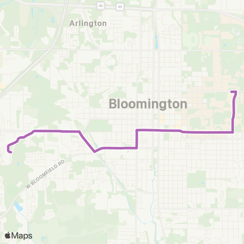 Bloomington Transit Muller Park / IU Campus map