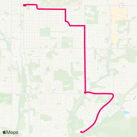 Bloomington Transit Sare Road map