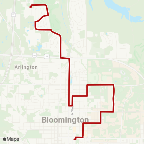 Bloomington Transit North Fee Lane BHS North map