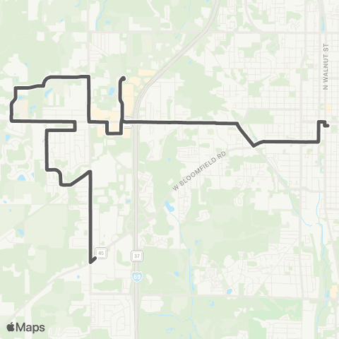 Bloomington Transit West Side map
