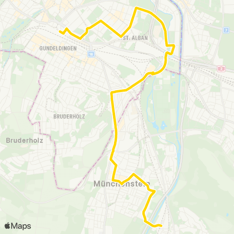 BLT - Baselland Transport Basel, Leimgrubenweg - Basel, Bahnhof SBB map