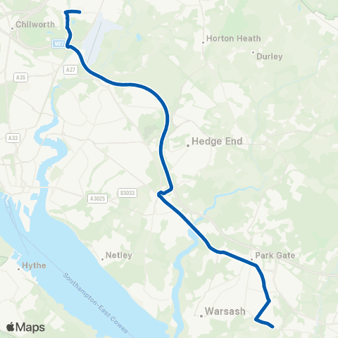 Bluestar School Routes The Farthings - Barton Peveril College map