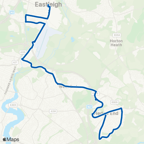 Bluestar School Routes Hedge End Village Hall - Bus Station map