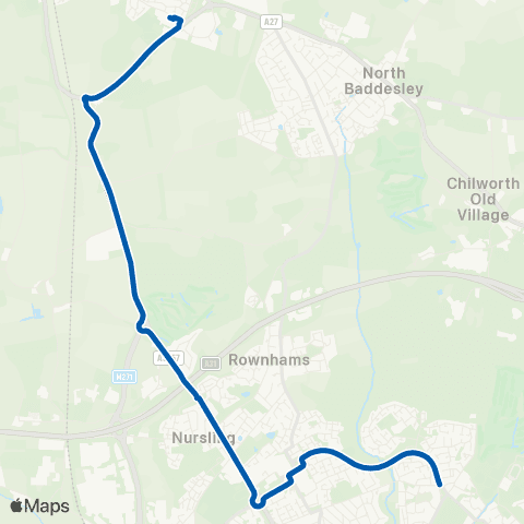 Bluestar School Routes Shopping Parade - The Mountbatten School map