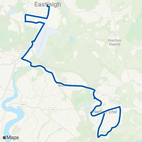 Bluestar Bus Station - Hedge End Village Hall map