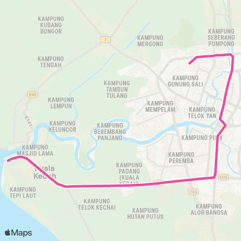 BAS.MY Alor Setar Shahab Perdana - Kuala Kedah map